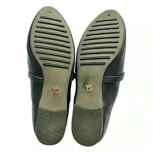 Yosi Samra Black Pointy Flats with Gold Buckle - Picture 5 of 11